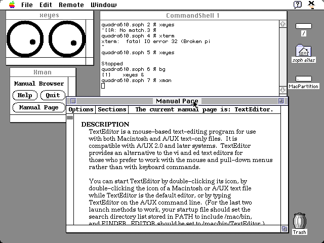 An A/UX desktop